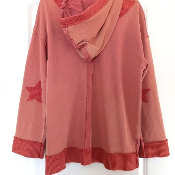POL Distressed Muted Mauve Oversized Hoodle Waffle Trim And Stars - Picture 4 of 9